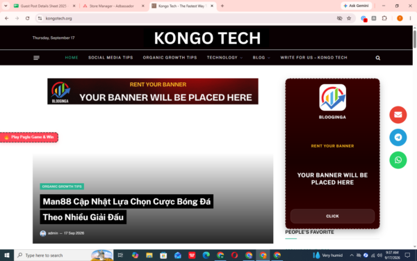 123 Link Insertion - KongoTech.org (Social Media)